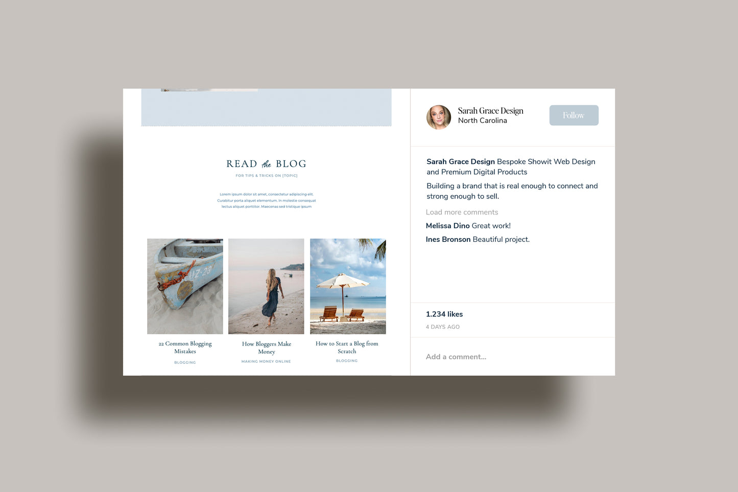 FREE Showit Website Template